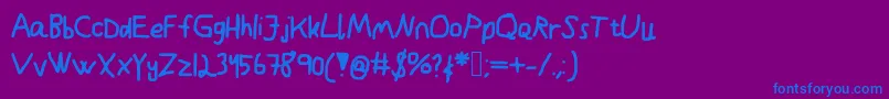 Kindergarden Font – Blue Fonts on Purple Background