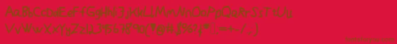 Kindergarden Font – Brown Fonts on Red Background