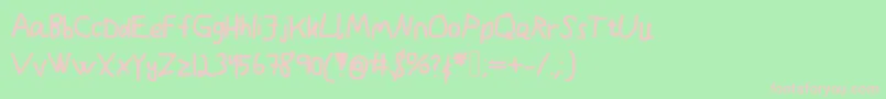 Kindergarden Font – Pink Fonts on Green Background
