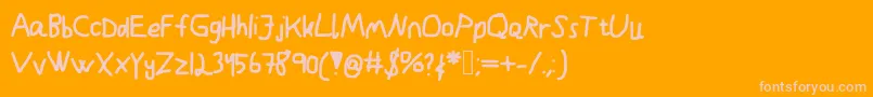Kindergarden-Schriftart – Rosa Schriften auf orangefarbenem Hintergrund