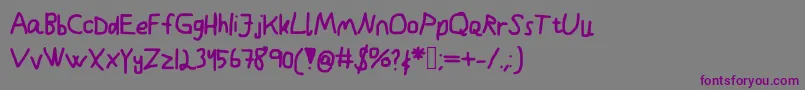 Kindergarden Font – Purple Fonts on Gray Background