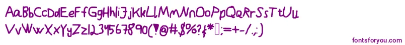 Kindergarden-Schriftart – Violette Schriften auf weißem Hintergrund