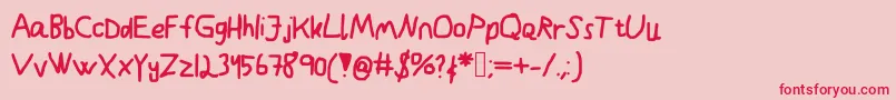 Kindergarden Font – Red Fonts on Pink Background