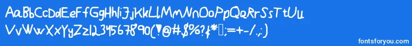 Kindergarden-fontti – valkoiset fontit sinisellä taustalla