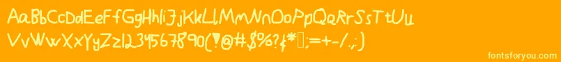 Kindergarden-fontti – keltaiset fontit oranssilla taustalla