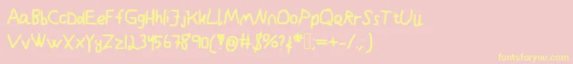 Kindergarden Font – Yellow Fonts on Pink Background