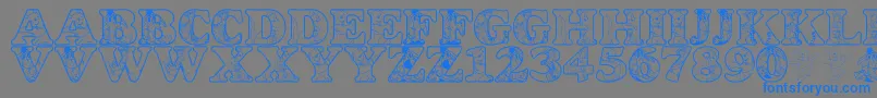 LmsChristophersFriends Font – Blue Fonts on Gray Background