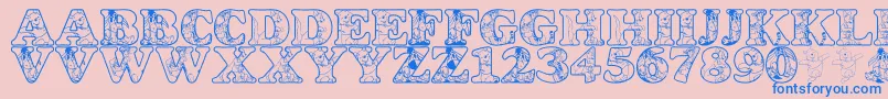 LmsChristophersFriends Font – Blue Fonts on Pink Background