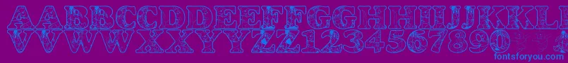 LmsChristophersFriends Font – Blue Fonts on Purple Background