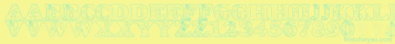 LmsChristophersFriends Font – Green Fonts on Yellow Background