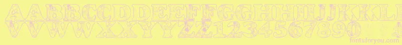 LmsChristophersFriends Font – Pink Fonts on Yellow Background