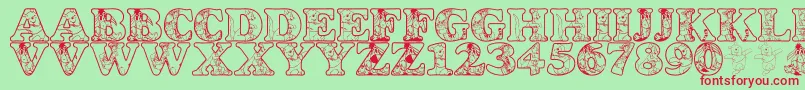 LmsChristophersFriends Font – Red Fonts on Green Background
