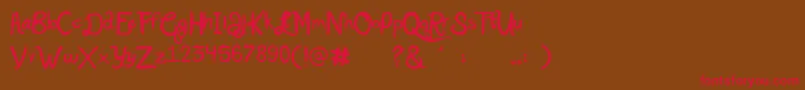 Kberry-Schriftart – Rote Schriften auf braunem Hintergrund