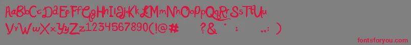 Kberry-Schriftart – Rote Schriften auf grauem Hintergrund