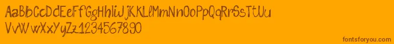 SketchMeFreeVersion-Schriftart – Braune Schriften auf orangefarbenem Hintergrund