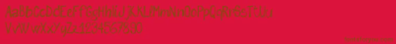 Шрифт SketchMeFreeVersion – коричневые шрифты на красном фоне