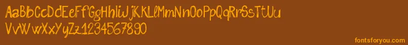 SketchMeFreeVersion-Schriftart – Orangefarbene Schriften auf braunem Hintergrund
