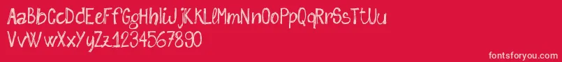 SketchMeFreeVersion Font – Pink Fonts on Red Background
