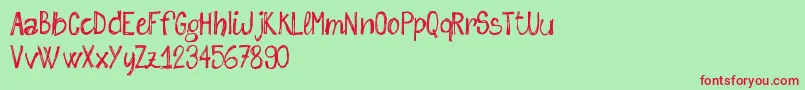 SketchMeFreeVersion Font – Red Fonts on Green Background