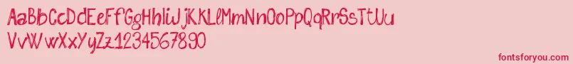 SketchMeFreeVersion Font – Red Fonts on Pink Background
