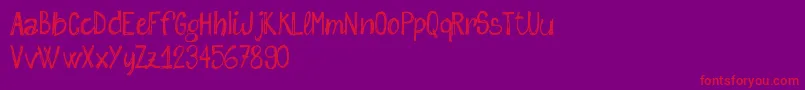 SketchMeFreeVersion-Schriftart – Rote Schriften auf violettem Hintergrund