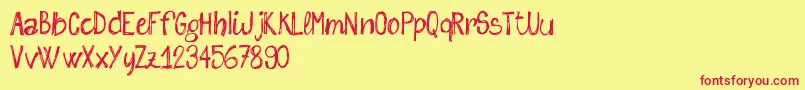 SketchMeFreeVersion Font – Red Fonts on Yellow Background