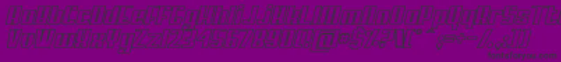 MyPumaObliqueOutlined Font – Black Fonts on Purple Background