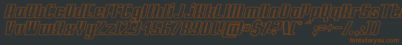 MyPumaObliqueOutlined-fontti – ruskeat fontit mustalla taustalla
