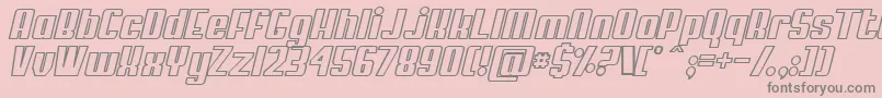 MyPumaObliqueOutlined Font – Gray Fonts on Pink Background