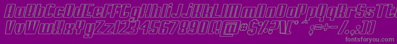 MyPumaObliqueOutlined Font – Gray Fonts on Purple Background