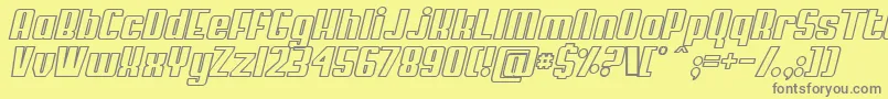 MyPumaObliqueOutlined Font – Gray Fonts on Yellow Background