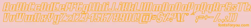 MyPumaObliqueOutlined Font – Orange Fonts on Pink Background