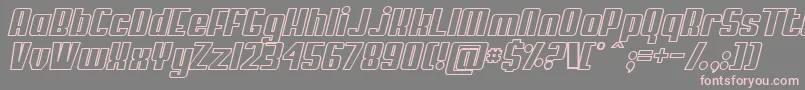 MyPumaObliqueOutlined Font – Pink Fonts on Gray Background