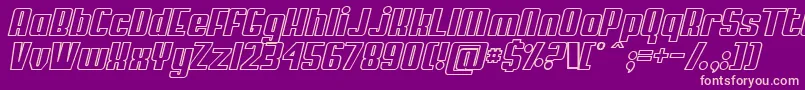 MyPumaObliqueOutlined Font – Pink Fonts on Purple Background