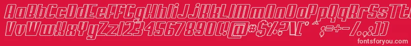 MyPumaObliqueOutlined Font – Pink Fonts on Red Background