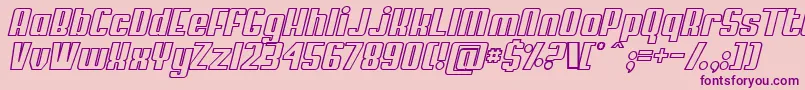 MyPumaObliqueOutlined Font – Purple Fonts on Pink Background