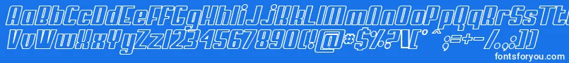 MyPumaObliqueOutlined Font – White Fonts on Blue Background