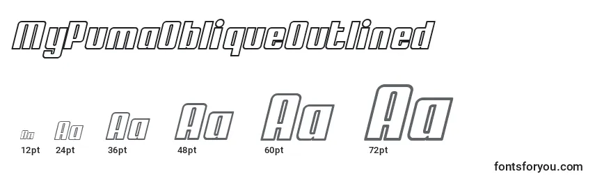 MyPumaObliqueOutlined Font Sizes