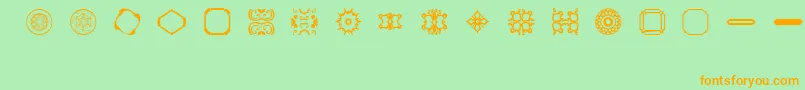 Fonte BrNouveauRamblings2 – fontes laranjas em um fundo verde