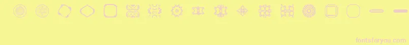 BrNouveauRamblings2-fontti – vaaleanpunaiset fontit keltaisella taustalla