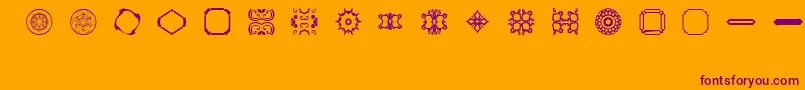 フォントBrNouveauRamblings2 – オレンジの背景に紫のフォント