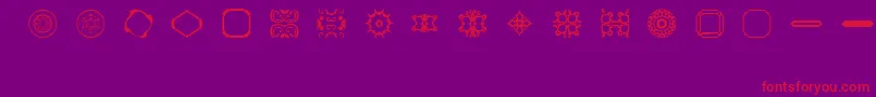 BrNouveauRamblings2-fontti – punaiset fontit violetilla taustalla