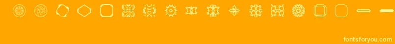 BrNouveauRamblings2-fontti – keltaiset fontit oranssilla taustalla