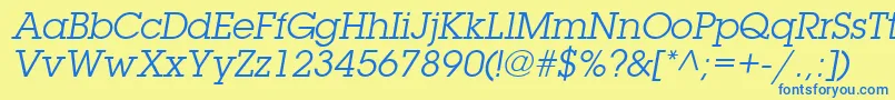 TorrentGraphicSsiItalic Font – Blue Fonts on Yellow Background