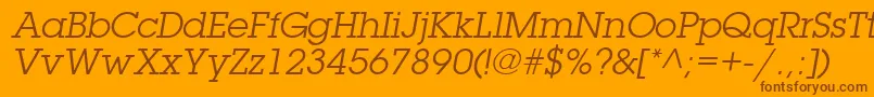 TorrentGraphicSsiItalic Font – Brown Fonts on Orange Background