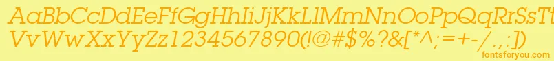 TorrentGraphicSsiItalic Font – Orange Fonts on Yellow Background