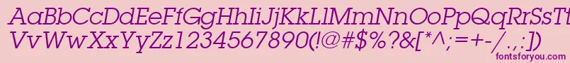 TorrentGraphicSsiItalic Font – Purple Fonts on Pink Background