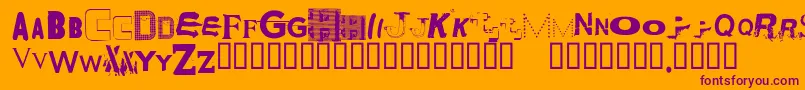 Шрифт NycabcRegular – фиолетовые шрифты на оранжевом фоне