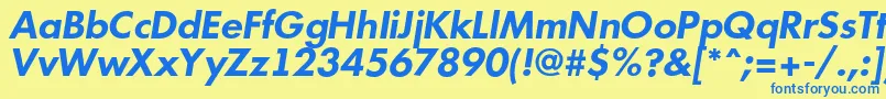 AFuturicabsBolditalic Font – Blue Fonts on Yellow Background