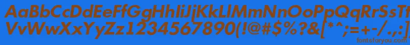 AFuturicabsBolditalic Font – Brown Fonts on Blue Background